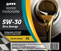 Produkt label: Vores motorolie 5W‑30 Xtra Energy