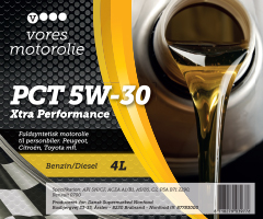Produkt label: Vores motorolie PCT 5W‑30 Xtra Performance