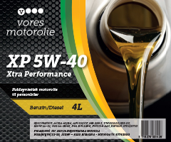 Produkt label: Vores motorolie XP 5W‑40 Xtra Performance